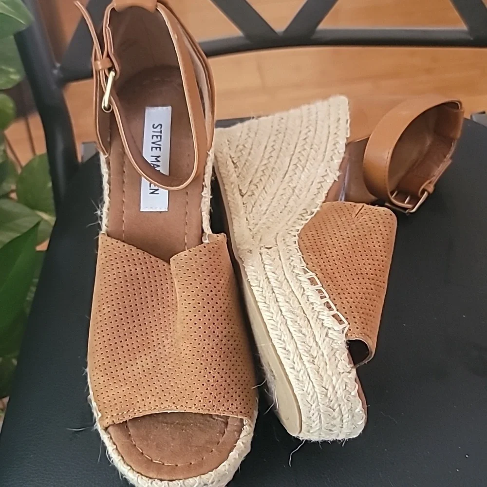 Steve Madden Espadrilles Platform Wedge Heel Sandals SZ 9